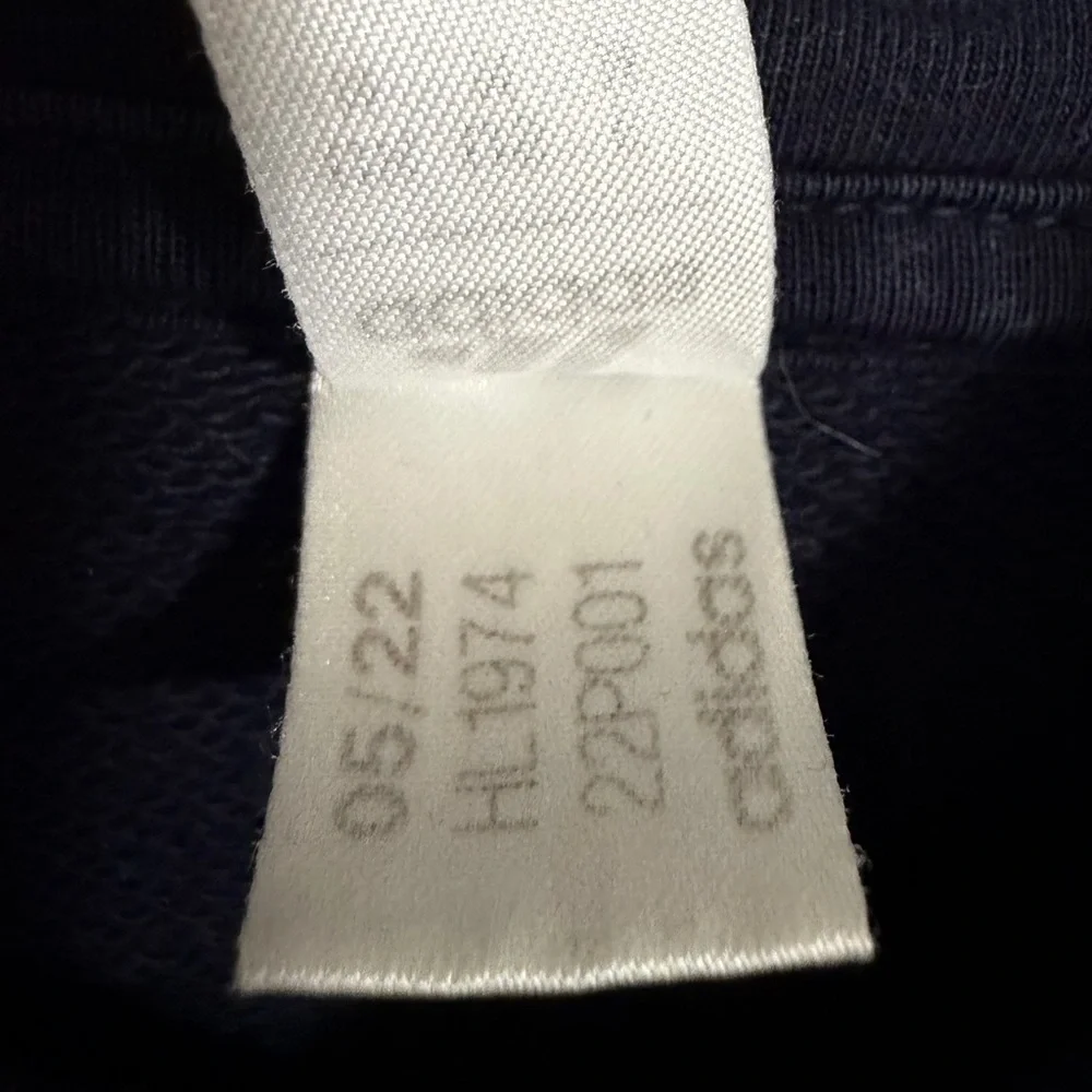 Adidas Men's Dark Blue and Light Blue Hoodie, Medium